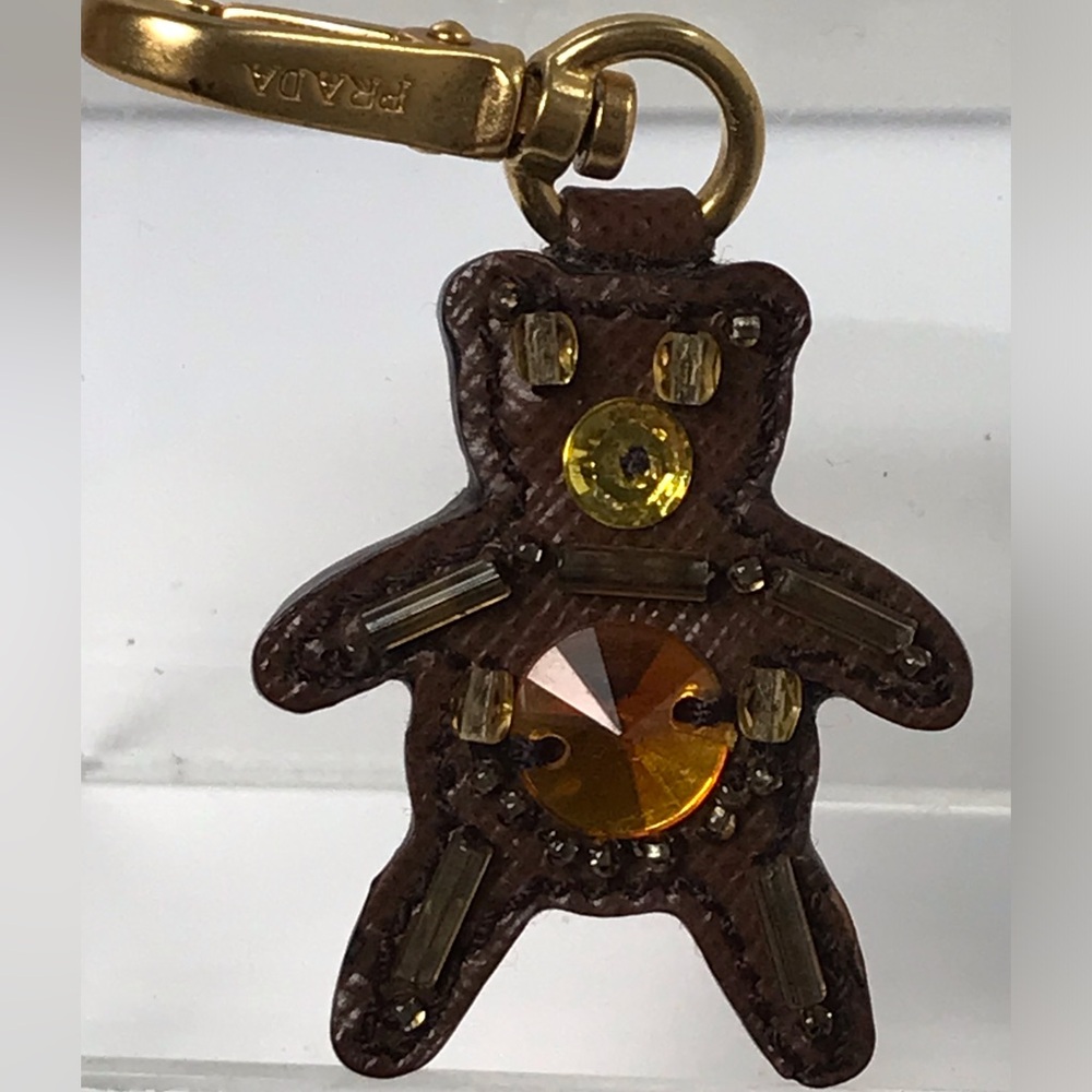 PRADA Leather Teddy Bear Keychain/ Bag Charm π»ππ₯ - Picture 3 of 13